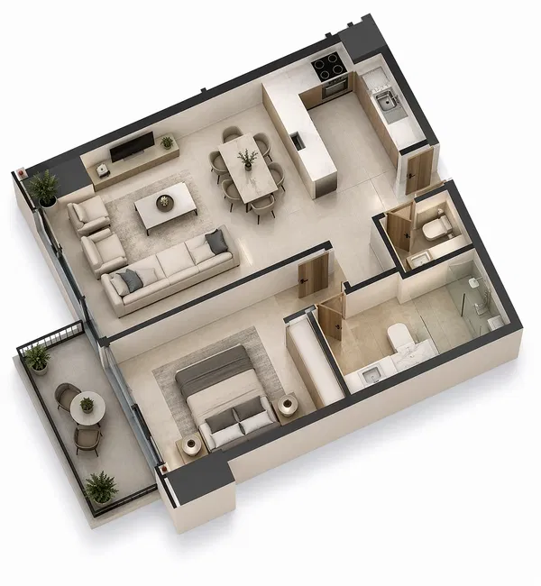 71 m² Newly Built One-Bedroom Apartment for Sale in Dubai, UAE
