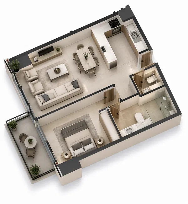 One-Bedroom Apartment for Sale in Dubai, UAE with Security door