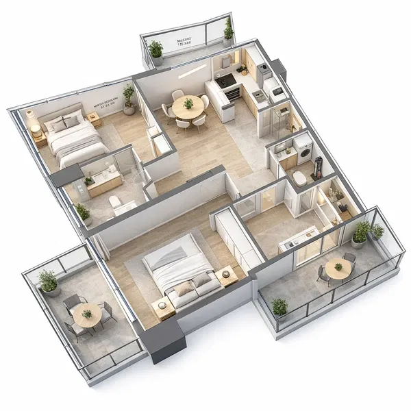 127 m² Two-Bedroom Modern Apartment for Sale in Dubai, UAE