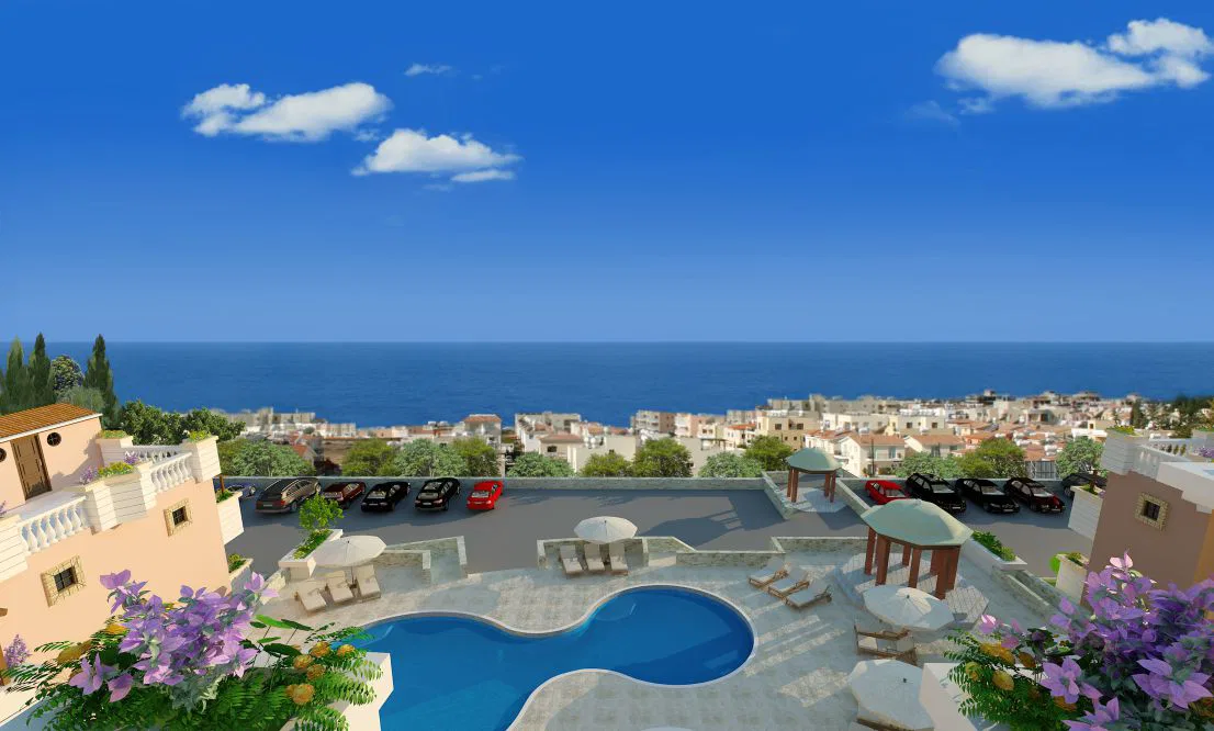 115 m² Sea-View Three-Bedroom Apartment for Sale in Paphos, Cyprus