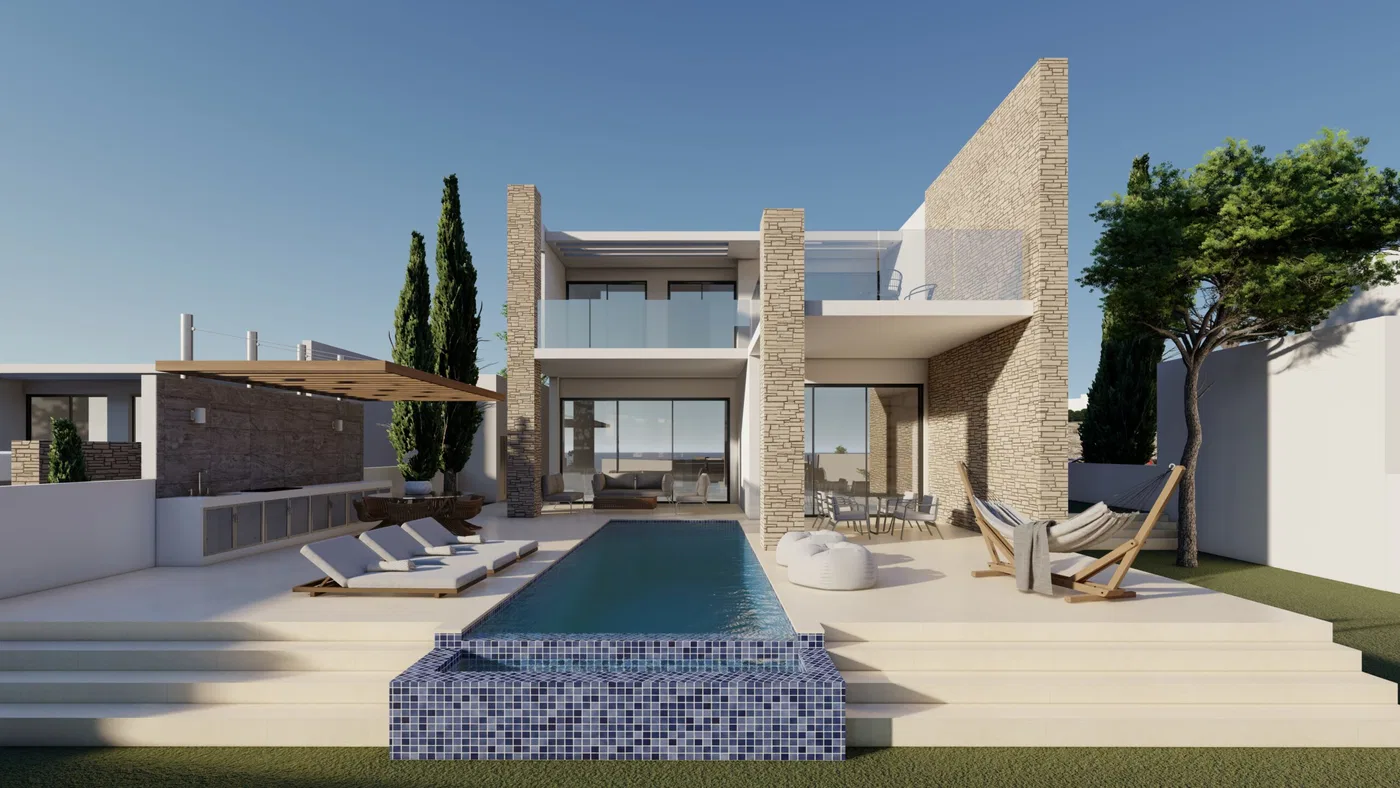 Sea-View 222 m² Villa with Four Bedrooms for Sale in Paphos, Cyprus