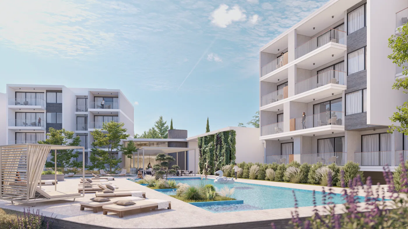 Three-Bedroom Apartment for Sale in Paphos, Cyprus with Communal garden