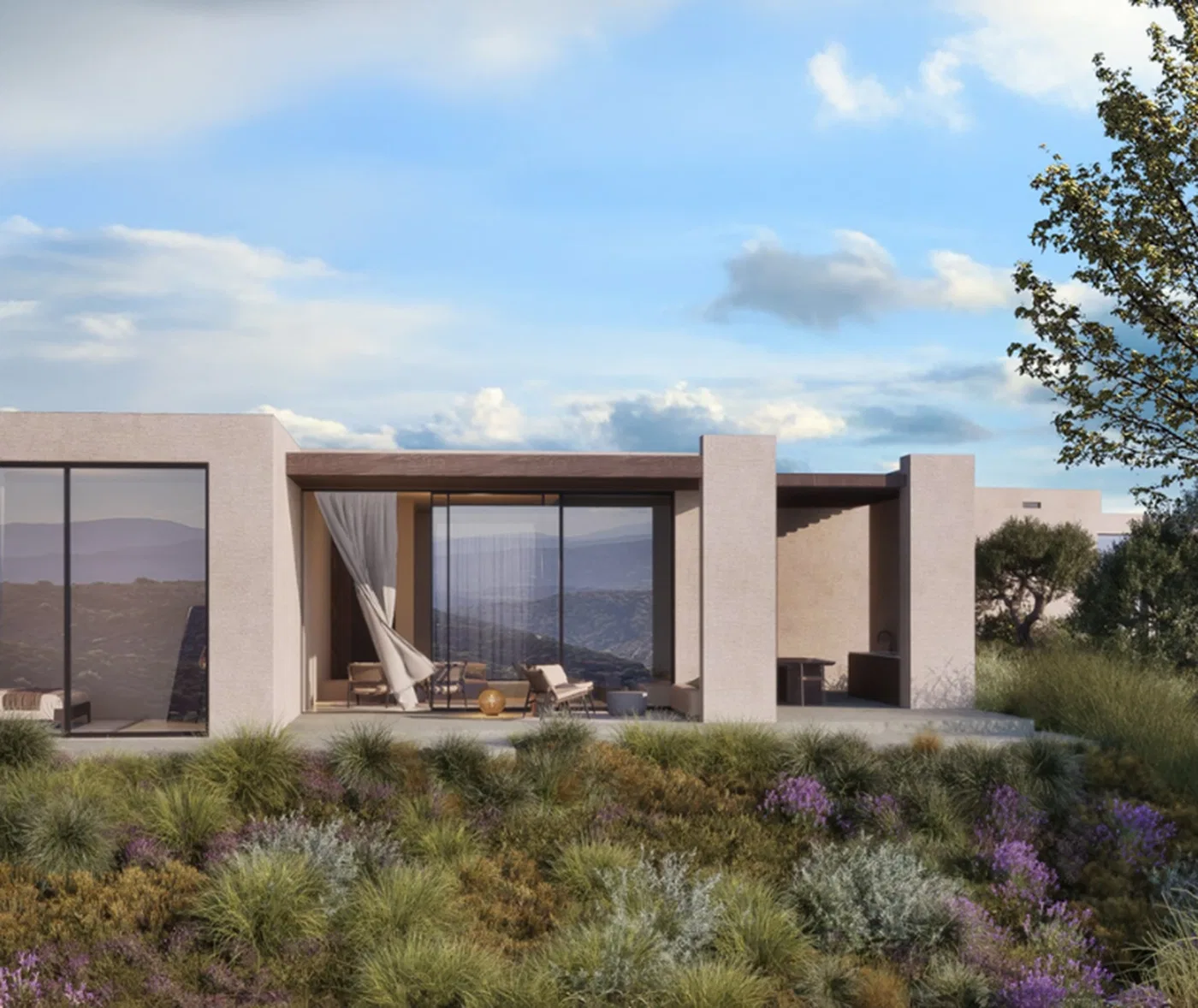 Sea-View Three-Bedroom Villa for Sale in Paphos, Cyprus with Mountain view